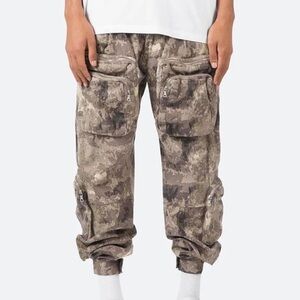 MNML Brown Tan Cargo Pants with Jogger Cuffs